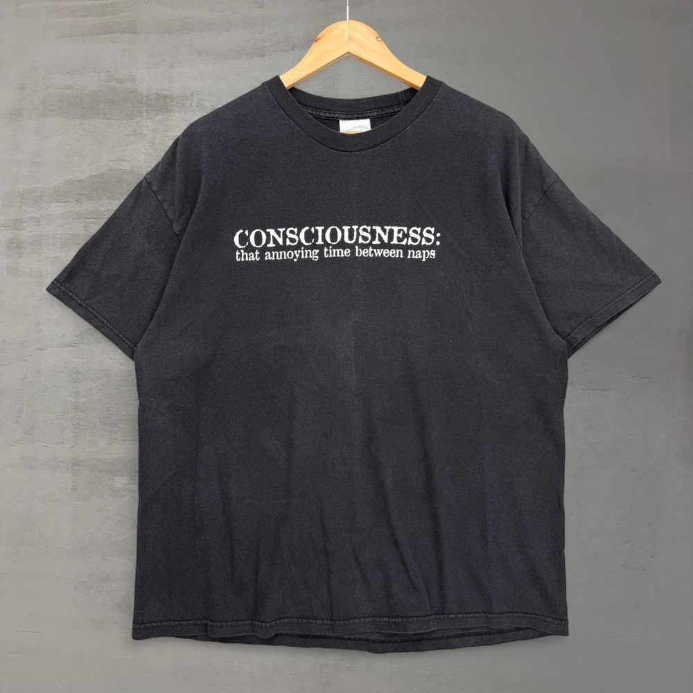 Vintage Tennessee River Graphic Tee Black Consciousness Funny Naps Parody XL